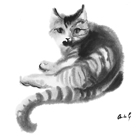 kat -in gewassen inkt