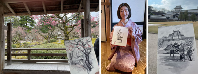 Schetsen van Anita Gaasbeek van Japan